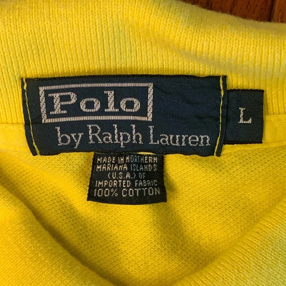 Ralph Lauren Polo Shirt Men's LARGE YELLOW Iconic Golf Short Sleeve Classic Mesh